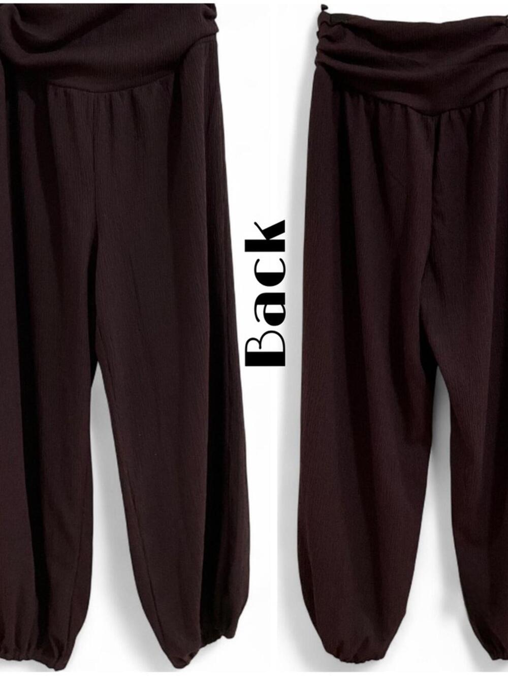 NWT DIVIDED by H&M | SZ XXS | Burgundy Crinkled Balloon-Leg Harem Pants - Picture 6 of 10